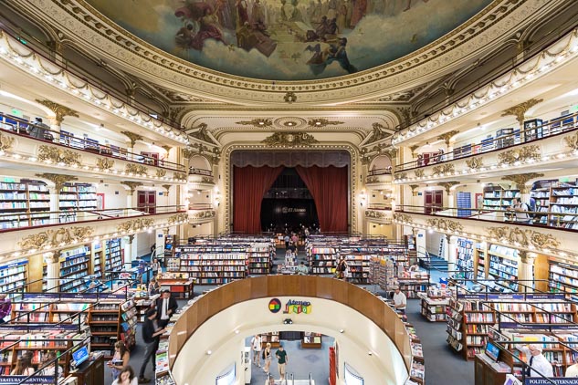 Arquitectura de interiores de la Libreria El Ateneo Grand Splendid, Buenos Aires, Argentina